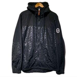Coach Black Windbreaker with Pattern